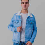 Chaqueta en jean con ovejero caballero