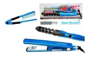 COMBO PLANCHA NANO TITANIUM Y RIZADOR CURL PERFECT 7